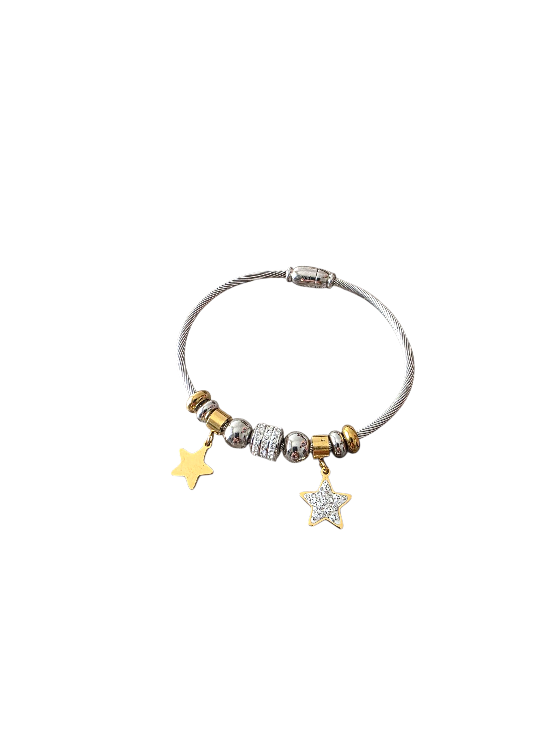 BRACCIALE ACCIAIO E STELLE