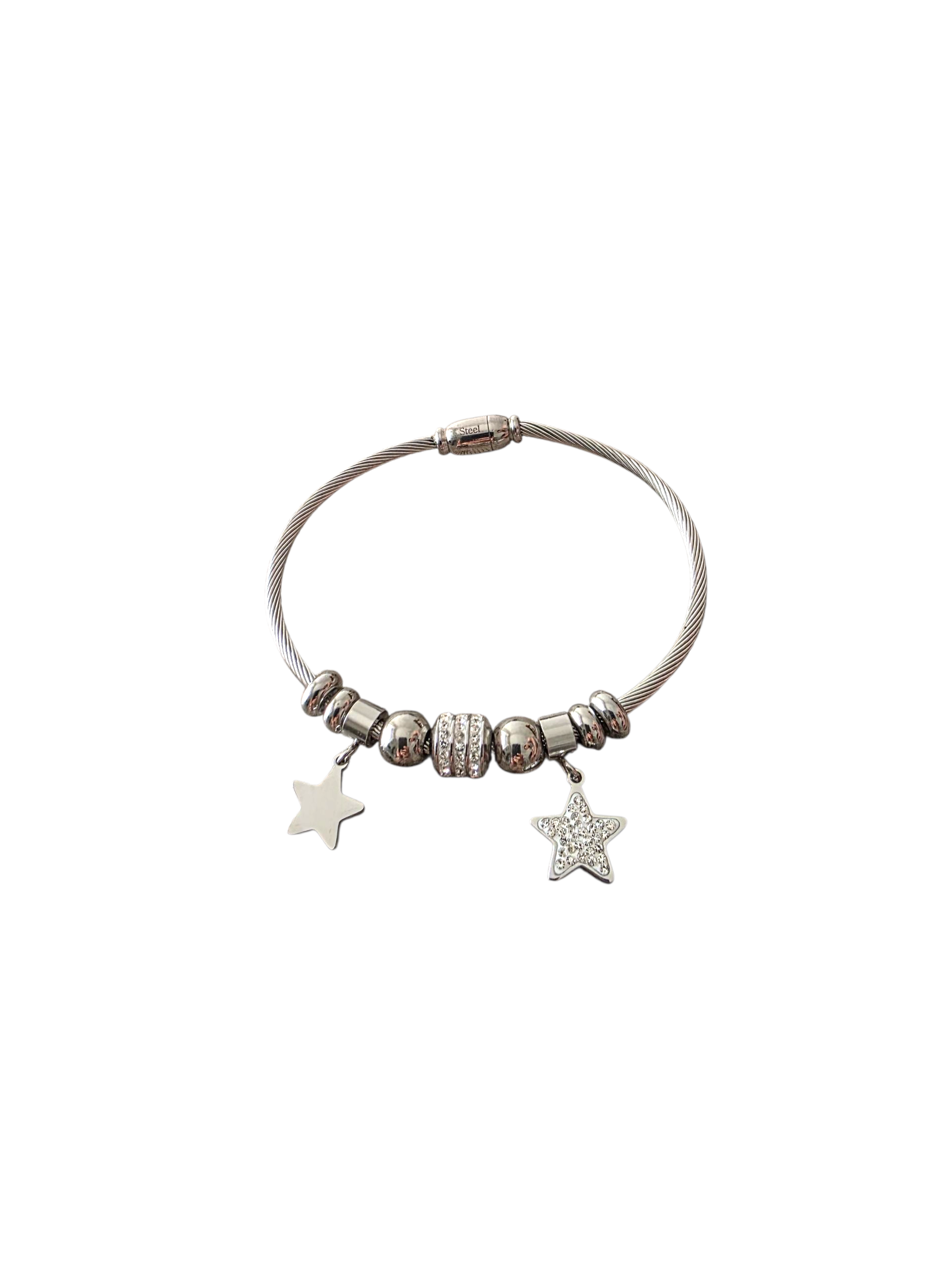 BRACCIALE ACCIAIO E STELLE