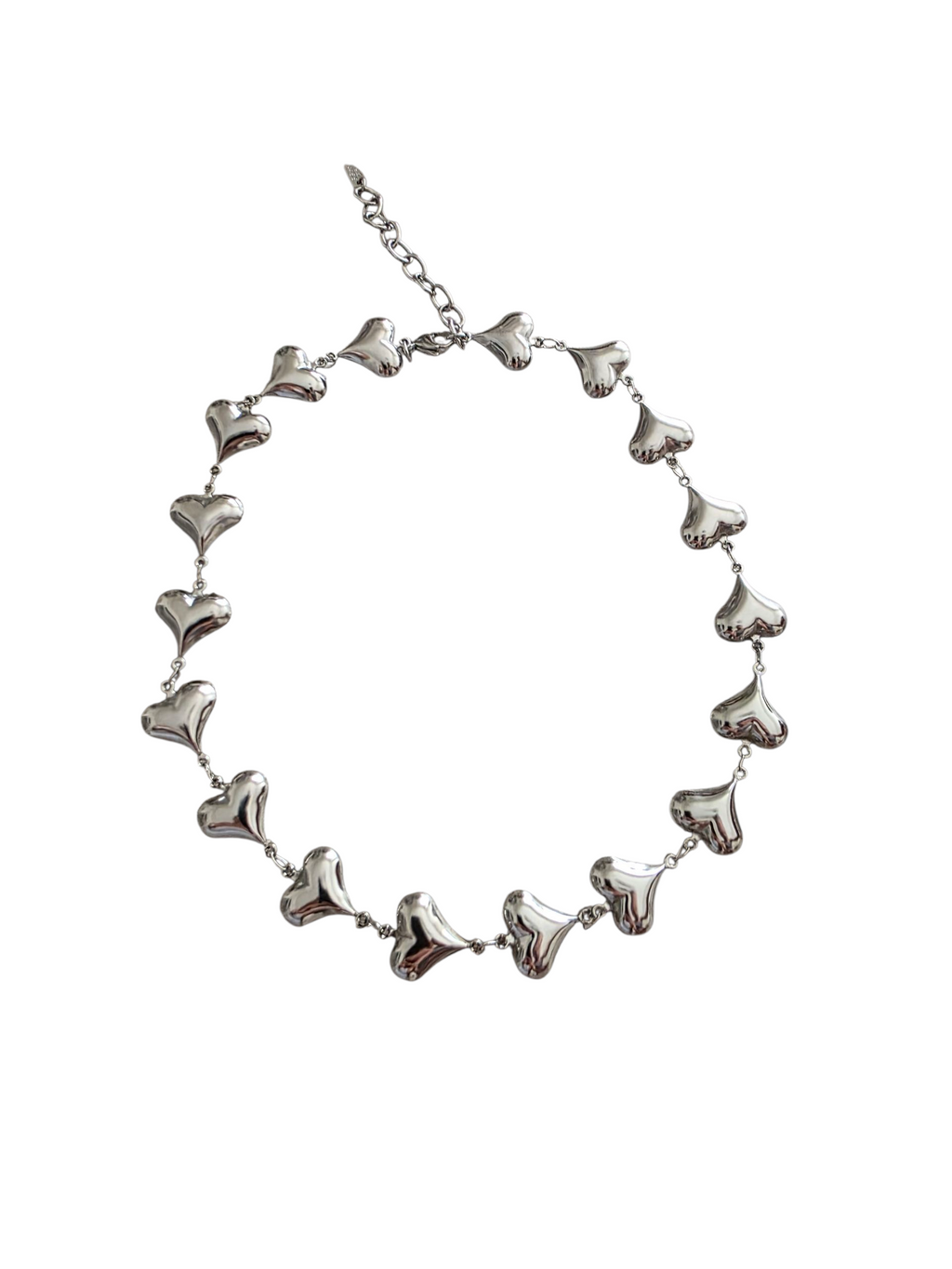 COLLANA ACCIAIO CUORI BOMBATI