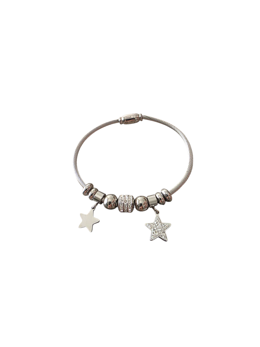 BRACCIALE ACCIAIO E STELLE