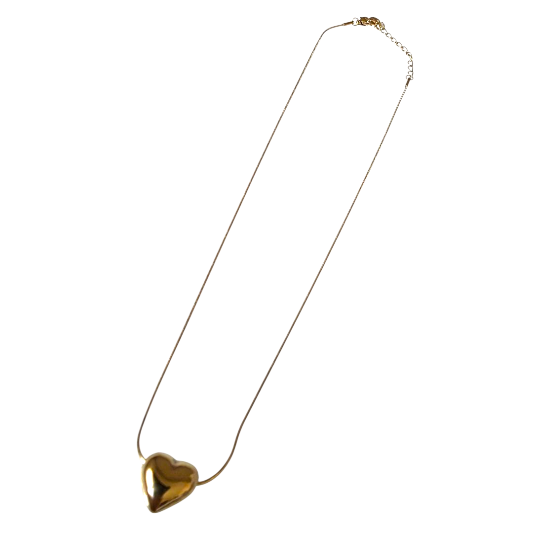 COLLANA ACCIAIO MINI CUORE BOMBATO