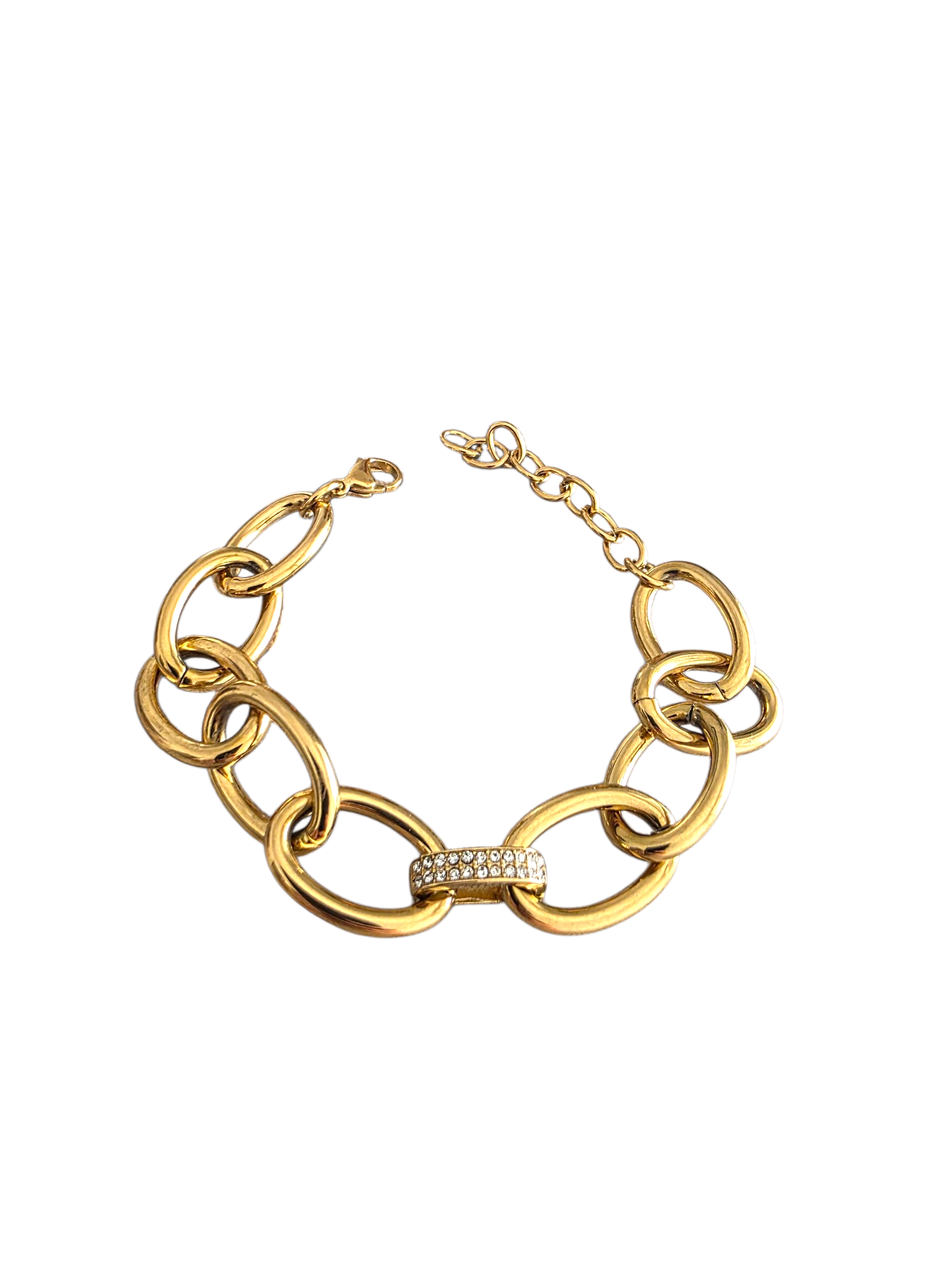 BRACCIALE ACCIAIO A CATENA CON STRASS