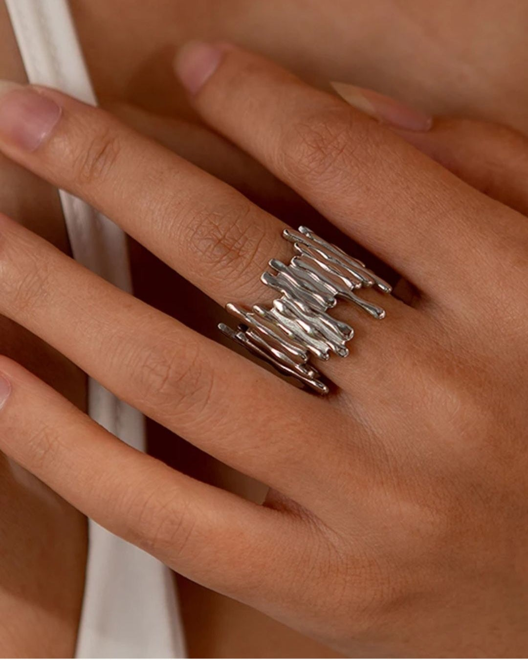 ANELLO ACCIAIO ZIG ZAG