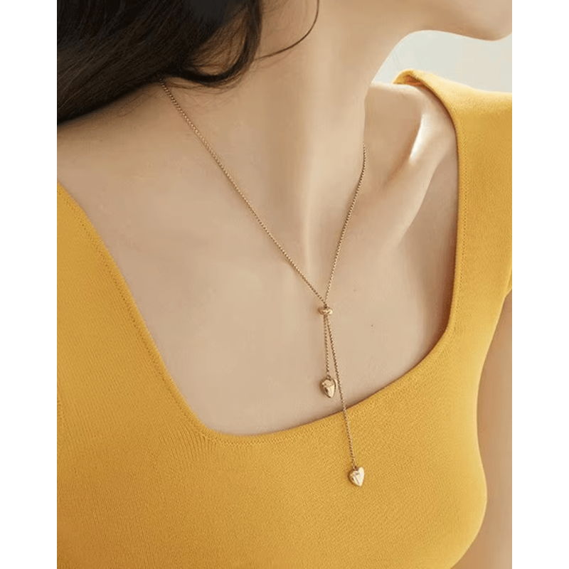 COLLANA ACCIAIO SALISCENDI CUORICINI