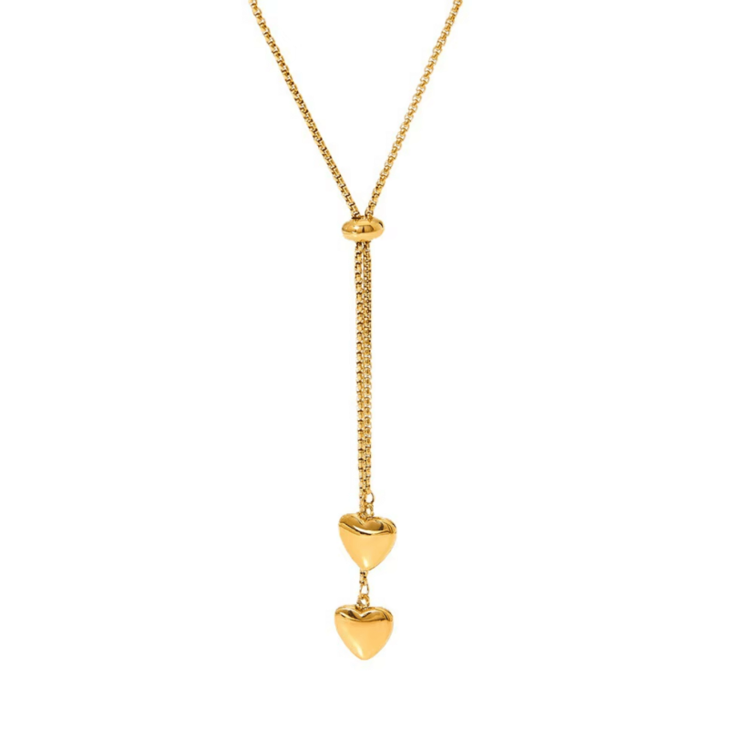COLLANA ACCIAIO SALISCENDI CUORICINI